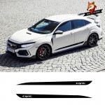 Car Stickers Car Accessories Racing Sport Car Side Stripes Side Skirts Graphics for Honda Civic